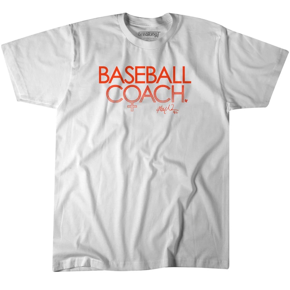 ALYSSA‎ NAKKEN: BASEBALL COACH WHITE V NECK T SHIRT NWT SIZE M